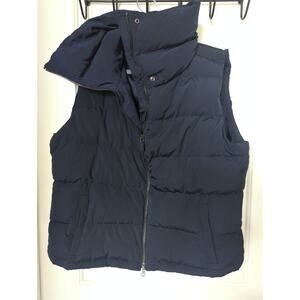 Talbot Petites XL Cowl neck full zip puffer vest navy blue